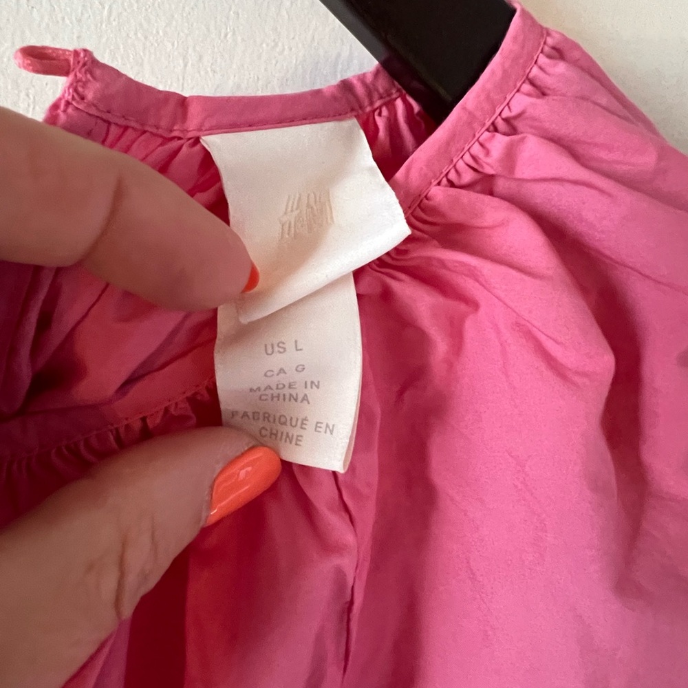 H&M Pink Long Sleeve Cotton Maxi Dress. Women’s large. - Picture 2 of 4